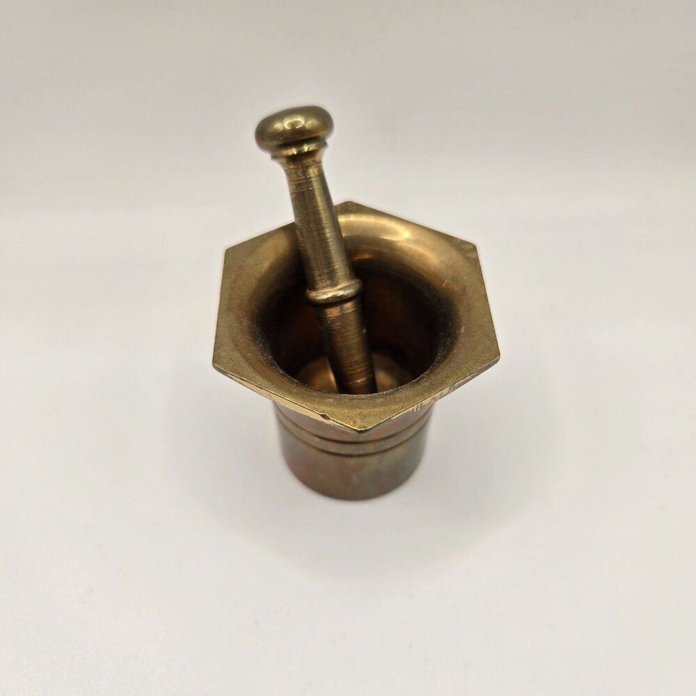 Vintage Brass Mortar & Pestle Set Pharmacy apothecary Potions Spells